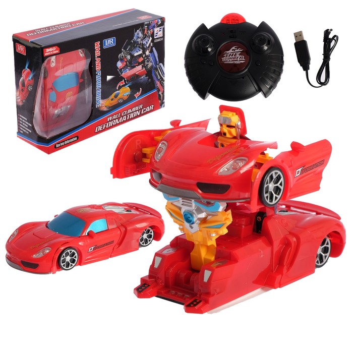 Робот-трансформер радиоуправляемый «Автобот», 2 режима, ездит по стенам, цвета МИКС