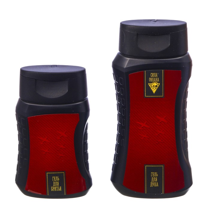 Подарочный набор "В день отваги и мужества": гель для душа, гель для бритья, бритва
