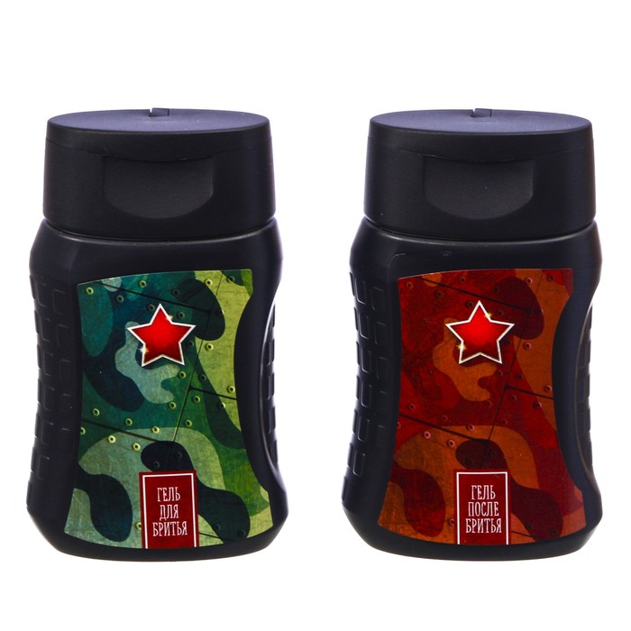 Подарочный набор "С 23 февраля!": гель для бритья, гель после бритья, станок