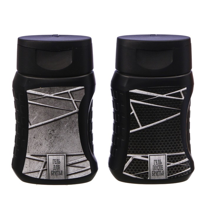 Подарочный набор "Настоящий мужик": гель для бритья, гель после бритья, станок