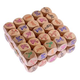 

Кости игральные "Позы 18+", 2.6 х 2.6 см, 50 шт, деревянные