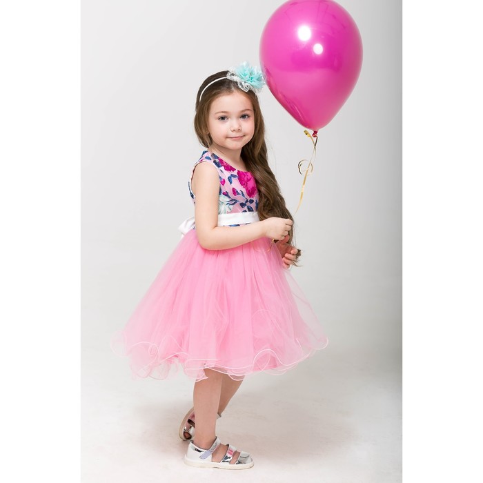Нарядное платье для девочки,рост 110 см, цвет розовый 6219-2
