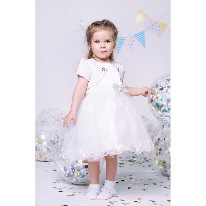 Нарядное платье для девочки,рост 104 см, цвет бежевый 6228-2