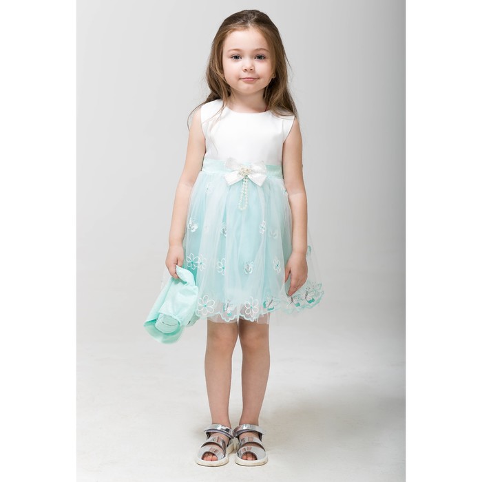 Нарядное платье для девочки,рост 98 см, цвет мятный 6228-2