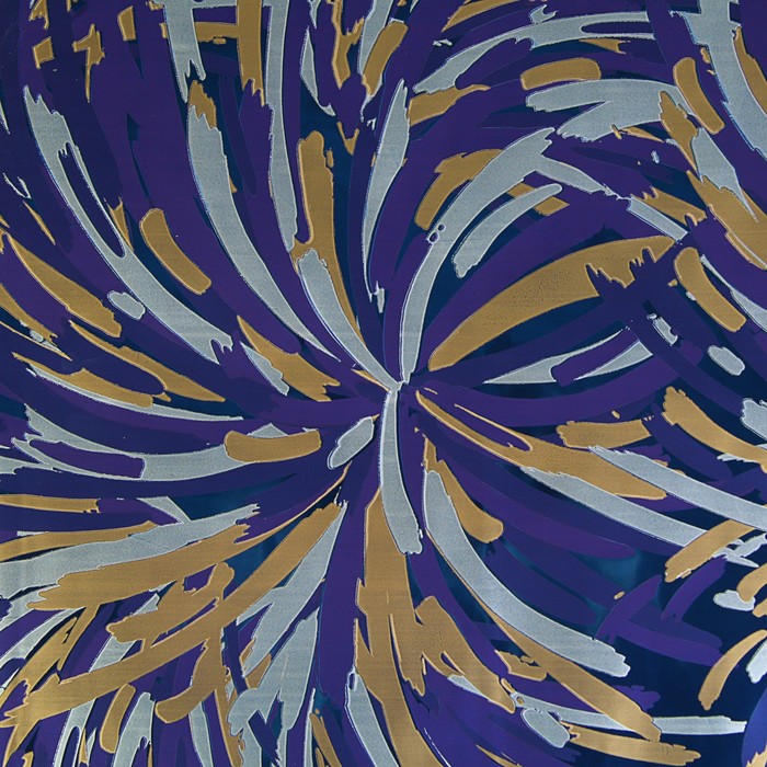 Плёнка для цветов и подарков "Фейерверк", сине-золотая, 0,5 х 9 м, 30 мкм