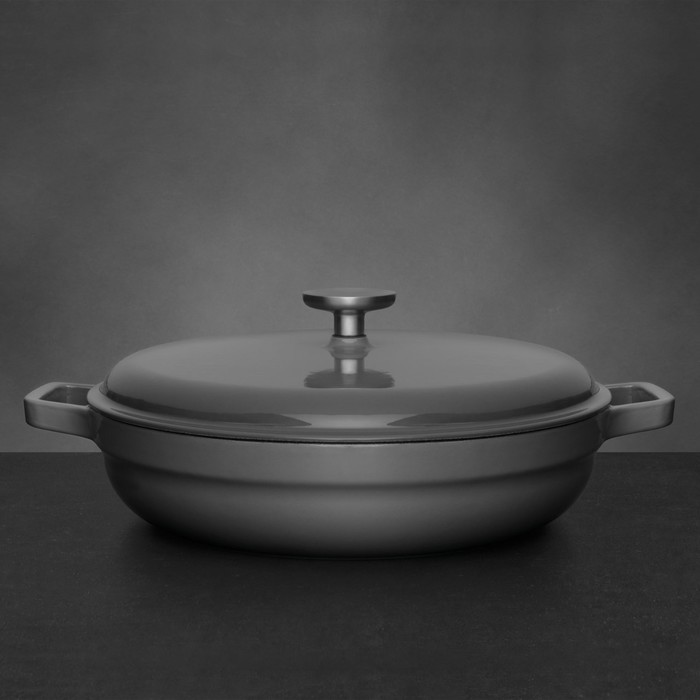 Сотейник чугунный с крышкой Gem, 28 см, 3,7 л