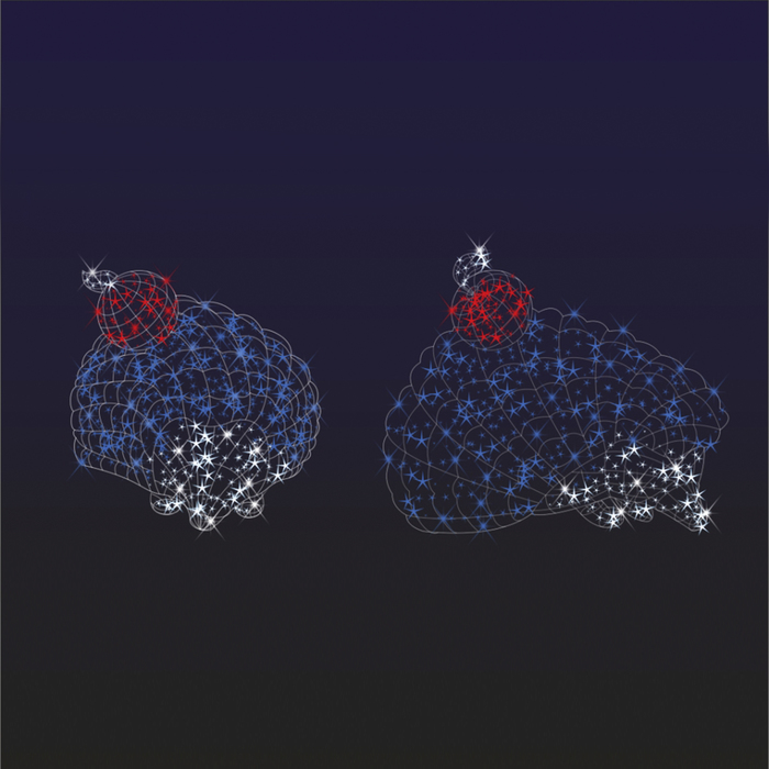 Светодиодная фигура "ЁЖ С ЯБЛОКОМ", объёмная, 2 х 1.46 х 1.67 м, статика, 120 Вт