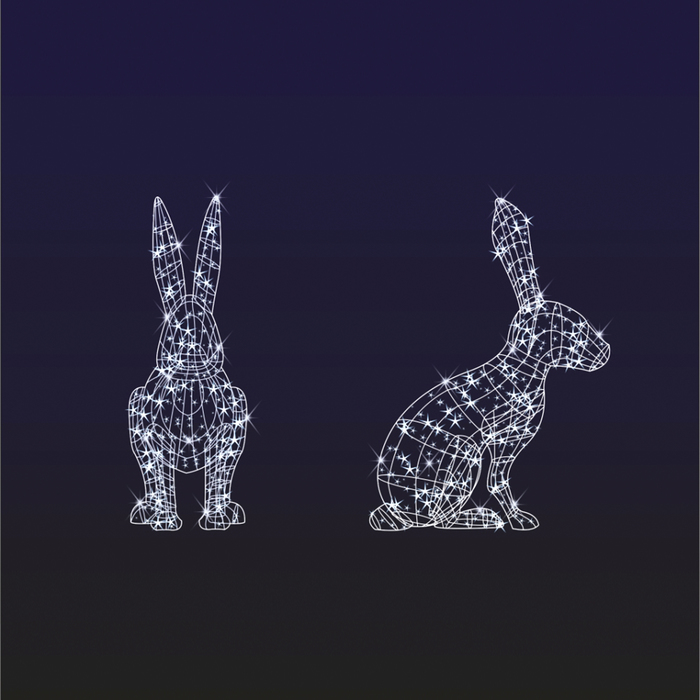 Светодиодная фигура "ЗАЯЦ", объёмная, 2 х 1.43 х 0.7 м, статика, 120 Вт