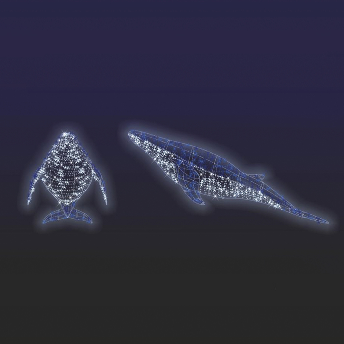 Светодиодная фигура "КИТ", объёмная, 1 х 0.37 х 0.24 м, статика, 40 Вт