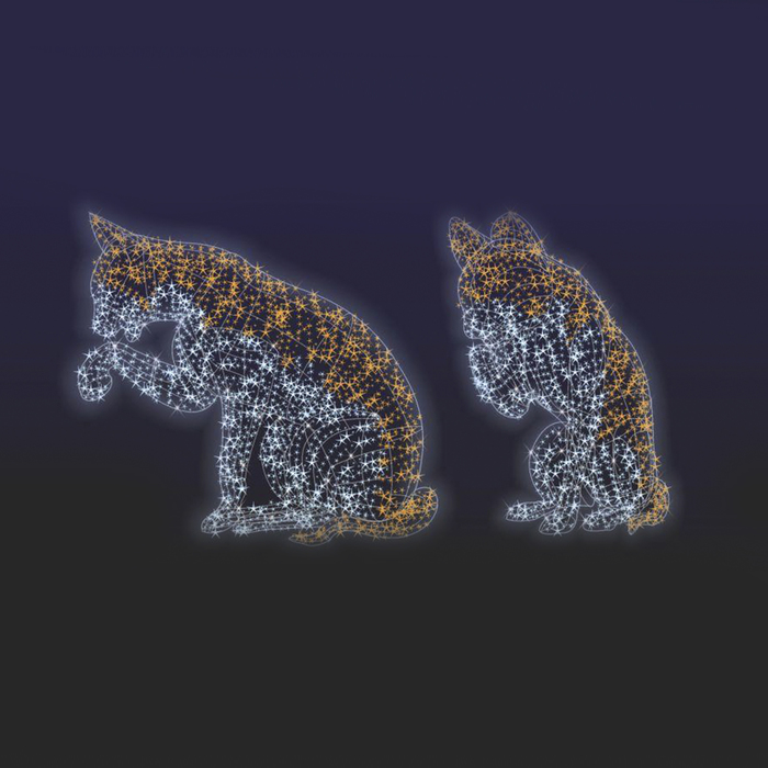 Светодиодная фигура "КОШКА", объёмная, 2 х 0.77 х 2.15 м, статика, 120 Вт