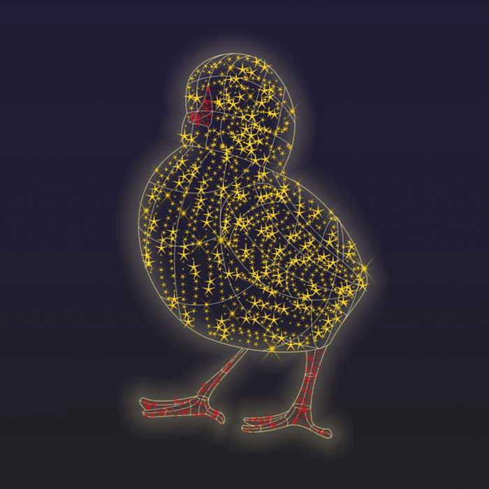 Светодиодная фигура "ЦЫПЛЕНОК", объёмная, 1 х 0.48 х 0.68 м, статика, 50 Вт