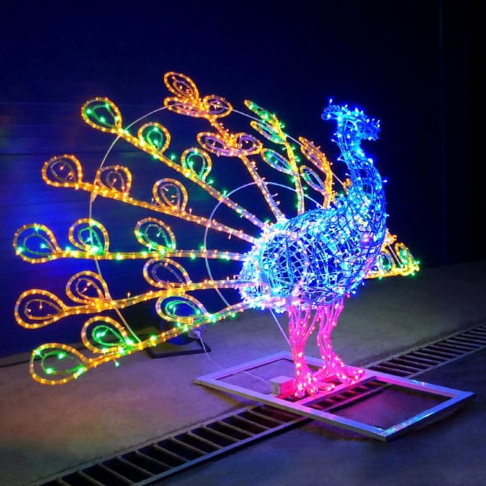 Светодиодная фигура "ПАВЛИН", объёмная, 2.1 х 2.78 х 1.6 м, статика, 120 Вт