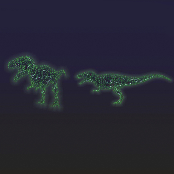 Светодиодная фигура "ДИНОЗАВР", объёмная, 1.5 х 4.33 х 0.73 м, статика, 200 Вт