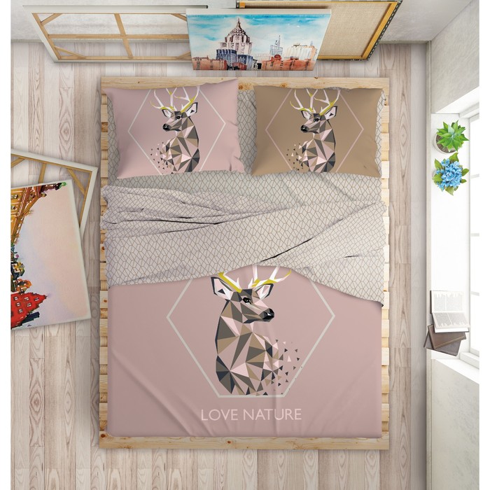 КПБ Magic Nature 1.5 сп., 180х215 см, 148х215 см, 50х70 см-2 шт., перкаль