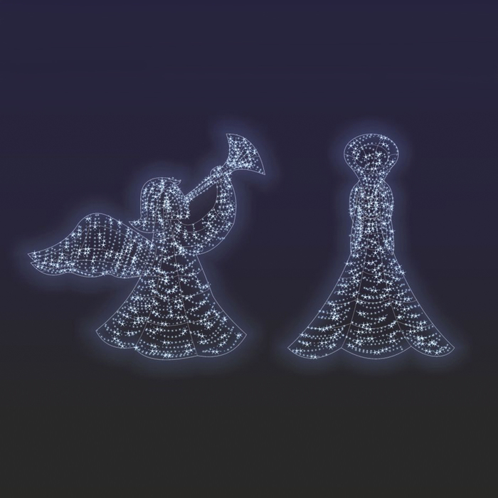 Светодиодная фигура "АНГЕЛ", объёмная, 2 х 2.01 х 1.53 м, статика, 160 Вт