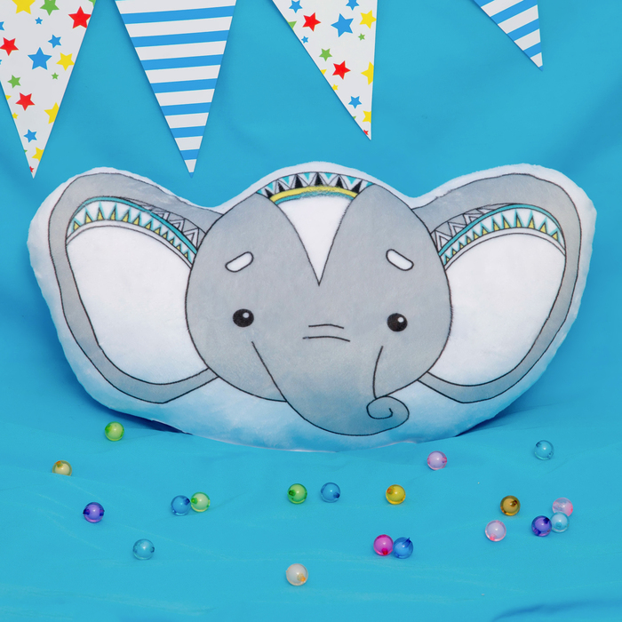 Подушка декоративная "Крошка Я" Слоник 35х21 см, велюр, напол-ль 250гр/м2