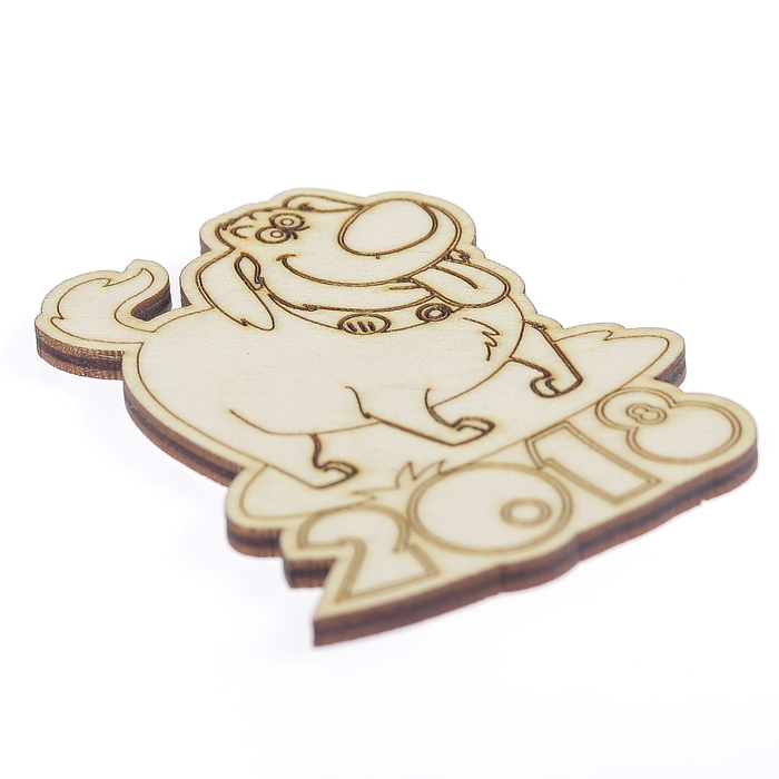 Бирка из фанеры "Собачка 2018" №11, 8,5х6,5 см