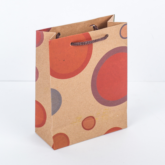 Пакет крафт "Круги", 11 х 5,5 х 14,5 см