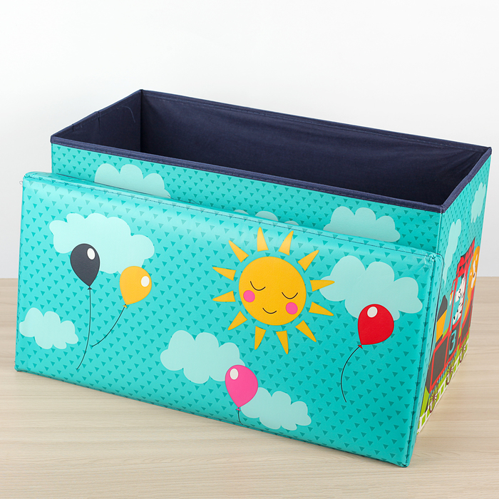 Короб для хранения "Дружные зверята", цвет голубой