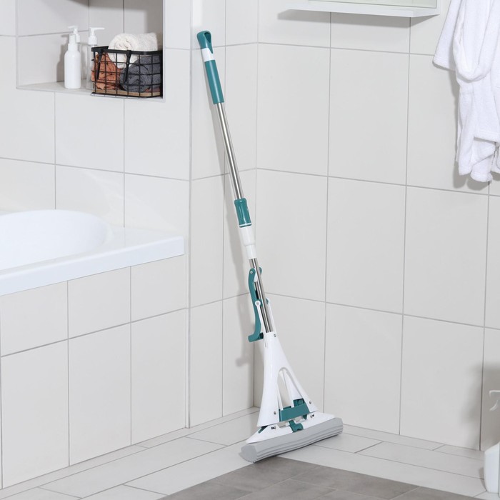 Швабра PVA со складным отжимом, телескопическая стальная ручка 38х7х114(140) см