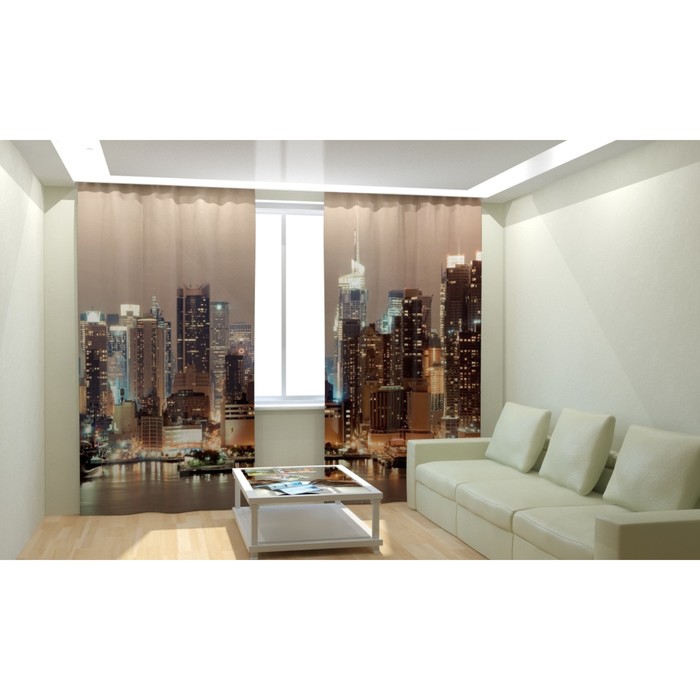 Фотошторы "Ночная жизнь", размер 150х260 см, блэкаут