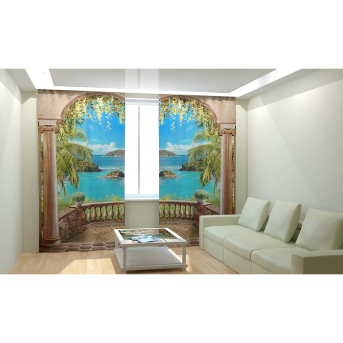 Фотошторы "Вид на острова", размер 150х260 см, блэкаут