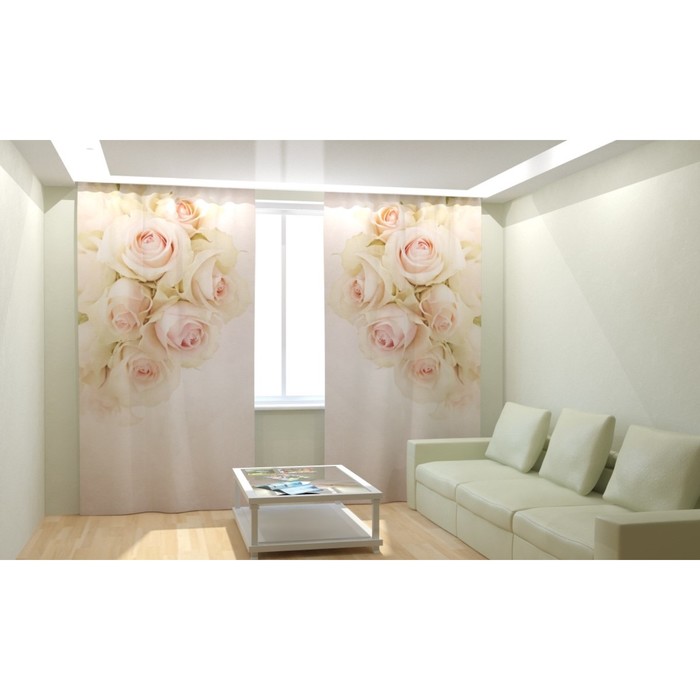 Фотошторы "Чувственные розы", размер 150х260 см, блэкаут