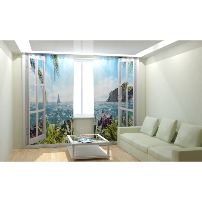 Фотошторы "Шикарный вид 1", размер 150х260 см, блэкаут