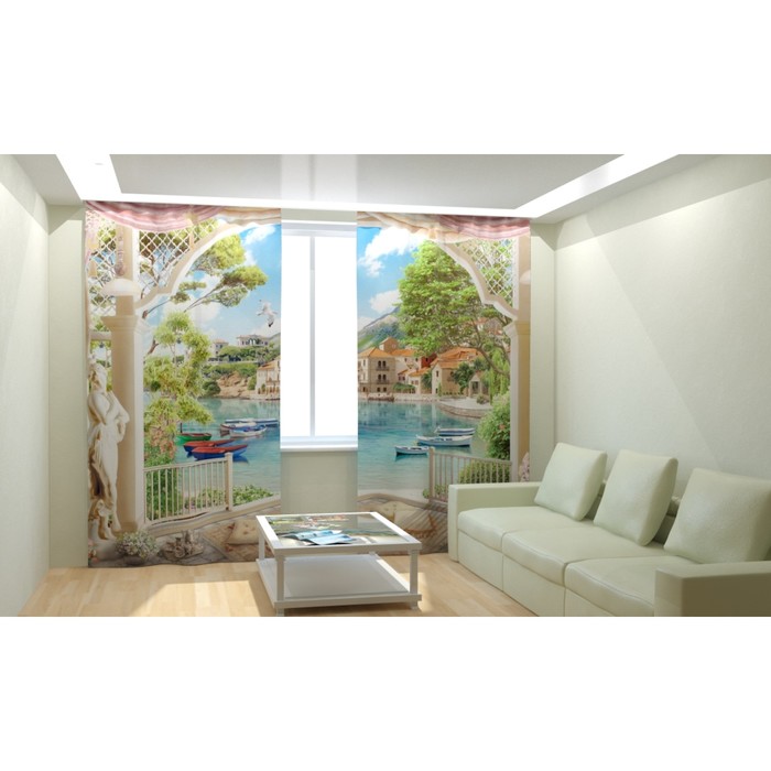 Фотошторы "Место для отдыха 1", размер 150х260 см, габардин