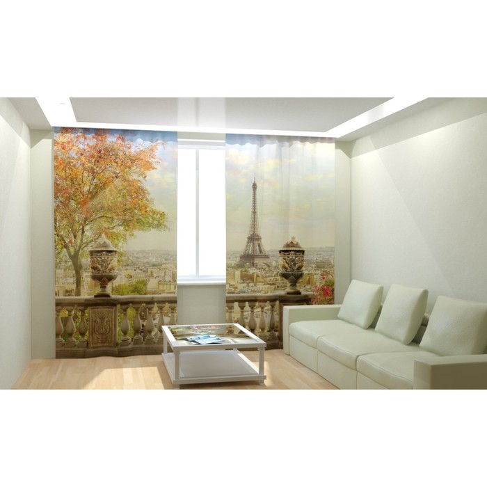 Фотошторы «Парижский балкон», размер 150х260 см, габардин