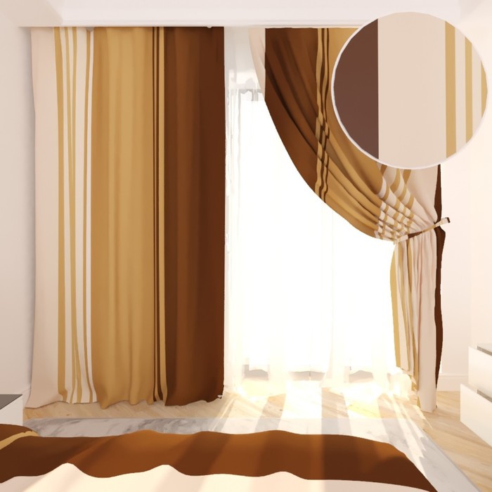 Фотошторы "Вероника", размер 150х260 см, габардин