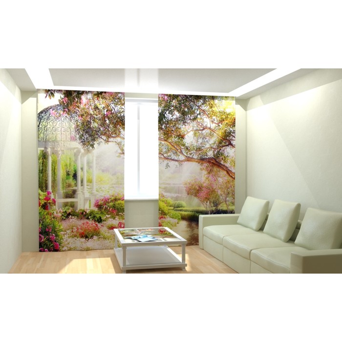 Фотошторы "Утро у озера", размер 150х260 см, габардин