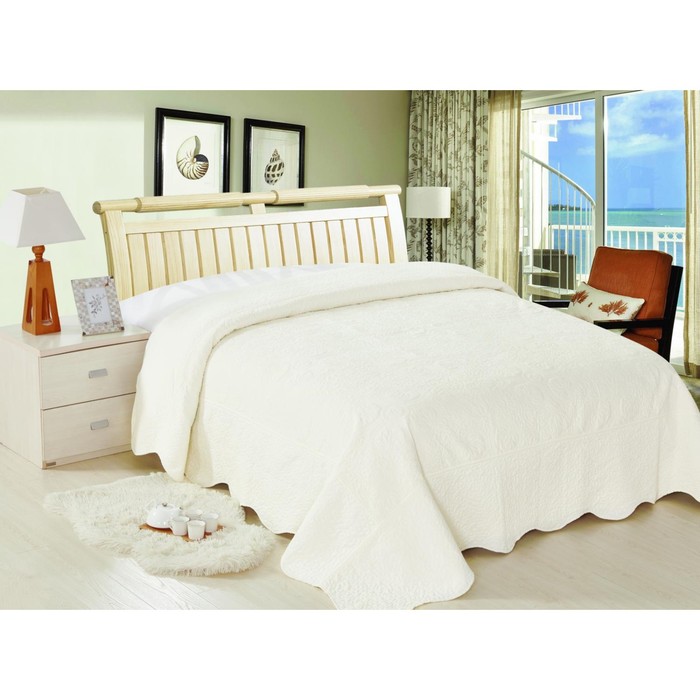 Покрывало в вышивкой "Санторини", размер 240х240 см ЛК-24