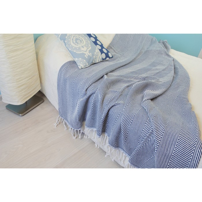 Плед "Финляндия", размер 140х200 см, цвет джинсовый 2048.7