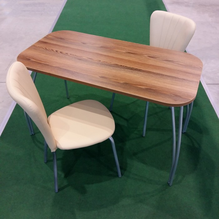 Обеденная группа "Фигаро", стол 1200х600 мм ясень рибейро, 4 стула Кафе2 крем