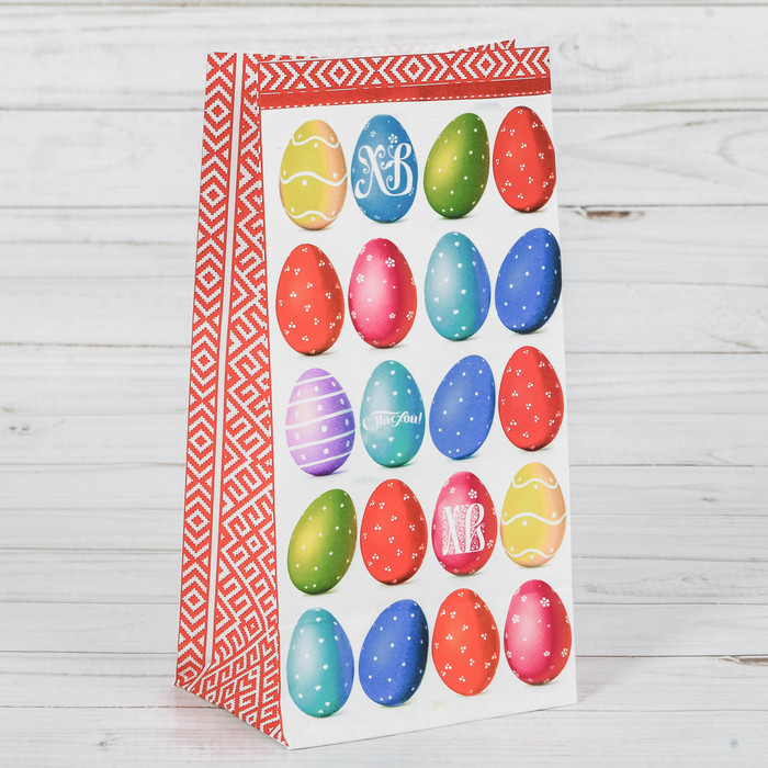 Пакет подарочный без ручек «С Праздником!», 12 х 19 х 7 см