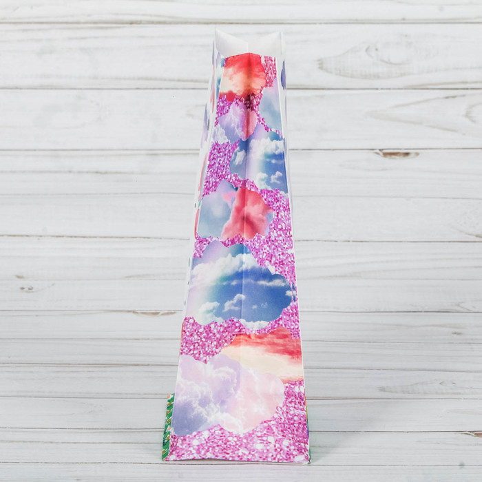 Пакет подарочный без ручек «Розовые пони», 10 х 19,3 х 7 см