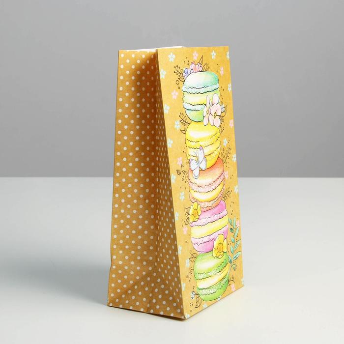 Пакет подарочный без ручек «Вкусняшки», 10 х 19,3 х 7 см