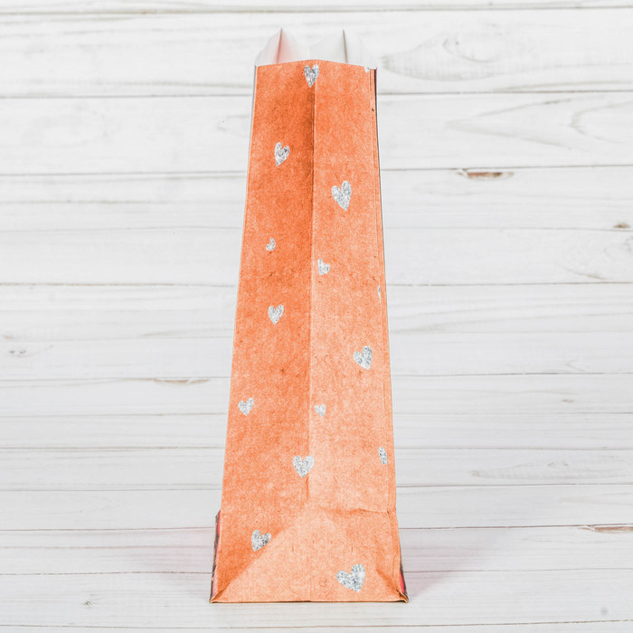 Пакет подарочный без ручек «Все сладости для тебя», 10 х 19,3 х 7 см