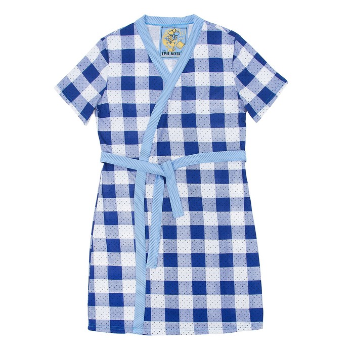 Комплект женский (пеньюар, топ, шорты) Молоко цвет синий, р-р 50