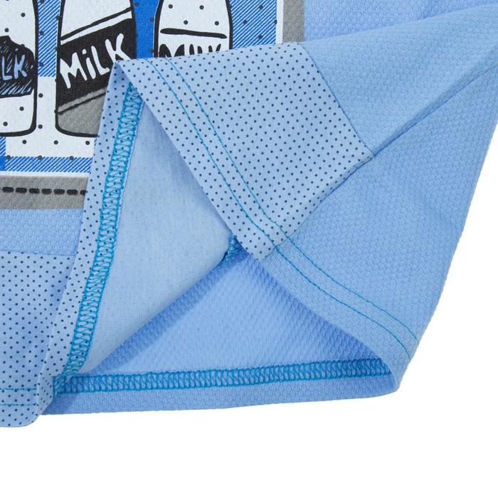 Комплект женский (пеньюар, топ, шорты) Молоко цвет синий, р-р 50