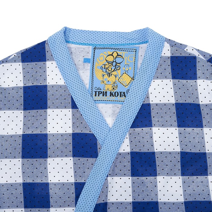 Комплект женский (пеньюар, топ, шорты) Молоко цвет синий, р-р 50