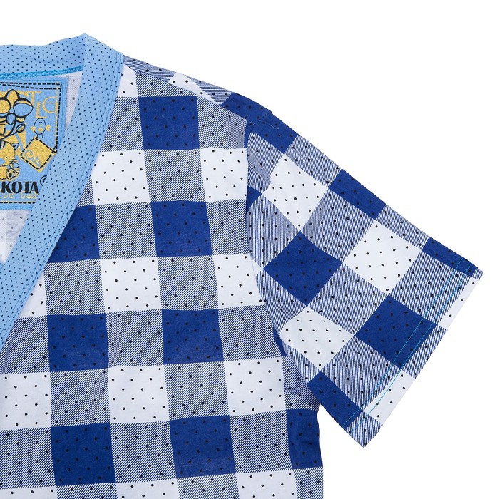 Комплект женский (пеньюар, топ, шорты) Молоко цвет синий, р-р 50