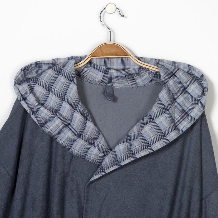 Халат мужской запашной Денди цвет серый, р-р 48