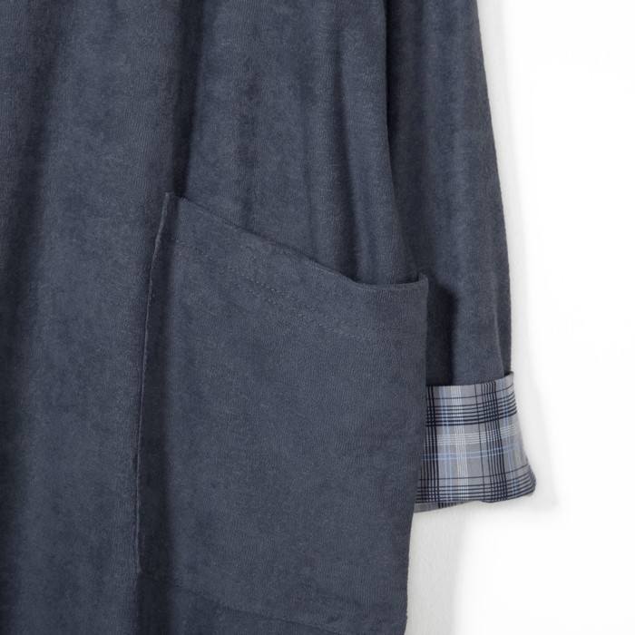 Халат мужской запашной Денди цвет серый, р-р 48