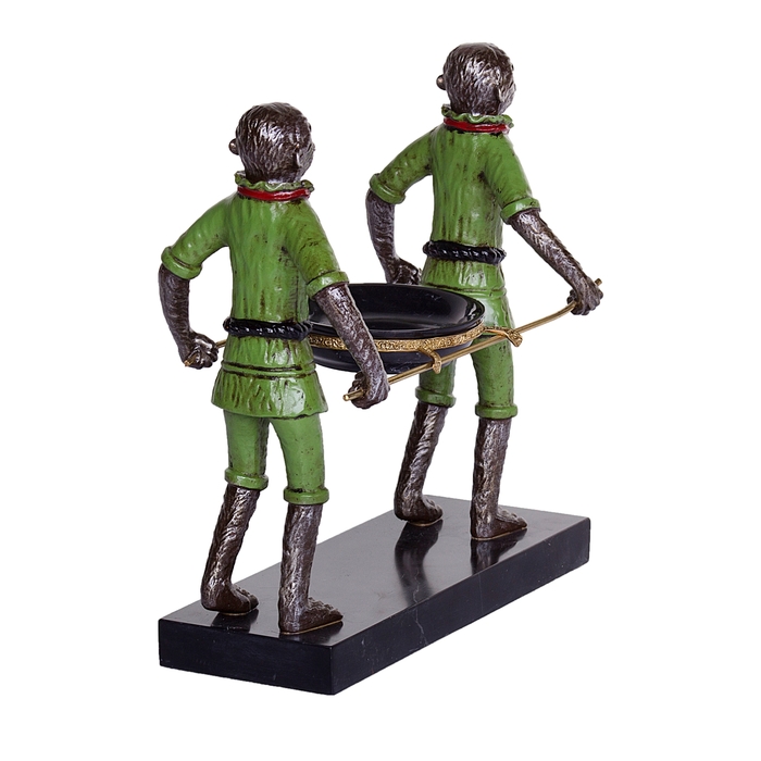 Блюдце декоративное "Две обезьяны", с подставкой