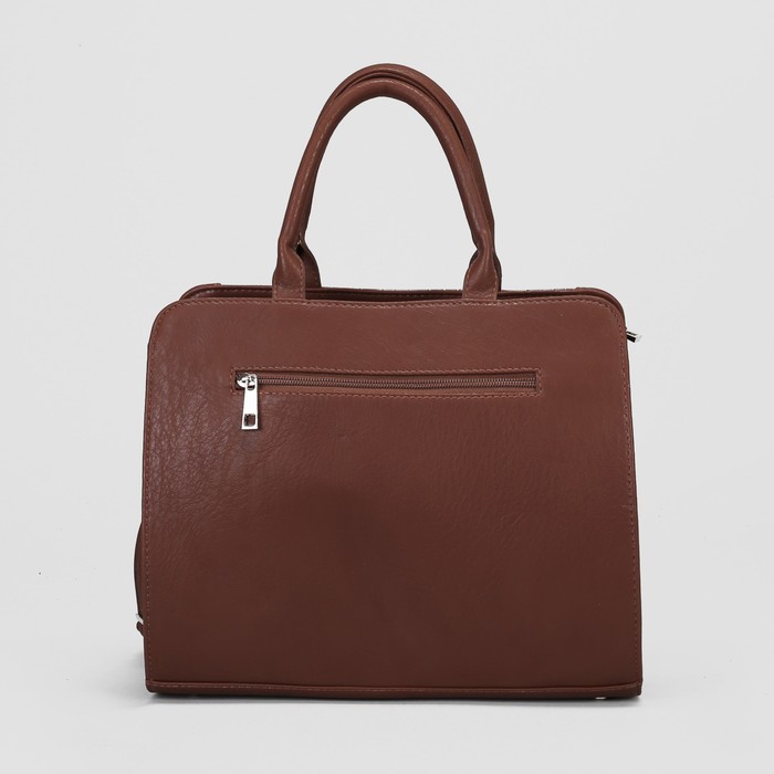 Сумка женская, отдел с перегородкой на молнии, наружный карман, длинный ремень, крокодил, цвет светло-коричневый