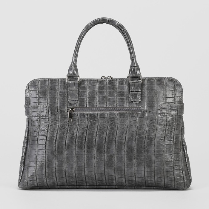 Сумка женская, отдел с перегородкой на молнии, 2 наружных кармана, регулируемый ремень, цвет серый