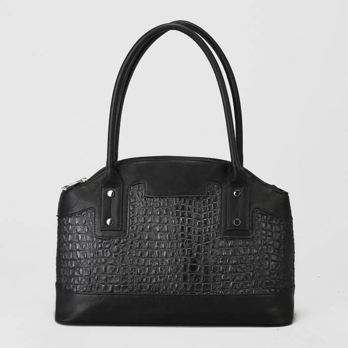 Сумка женская, отдел на молнии, наружный карман, цвет чёрный