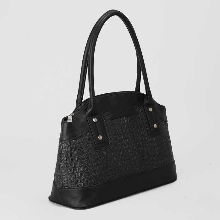 Сумка женская, отдел на молнии, наружный карман, цвет чёрный